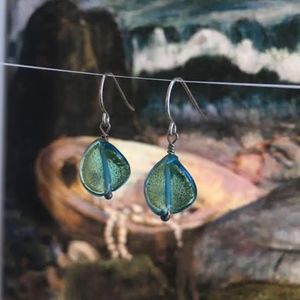💐 116: “Wave” Twisted Venetian Glass Earrings